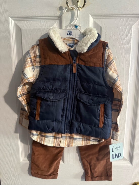 Little Lad Other - Toddler Navy and Brown 3-Piece Matching Set by Little Lad